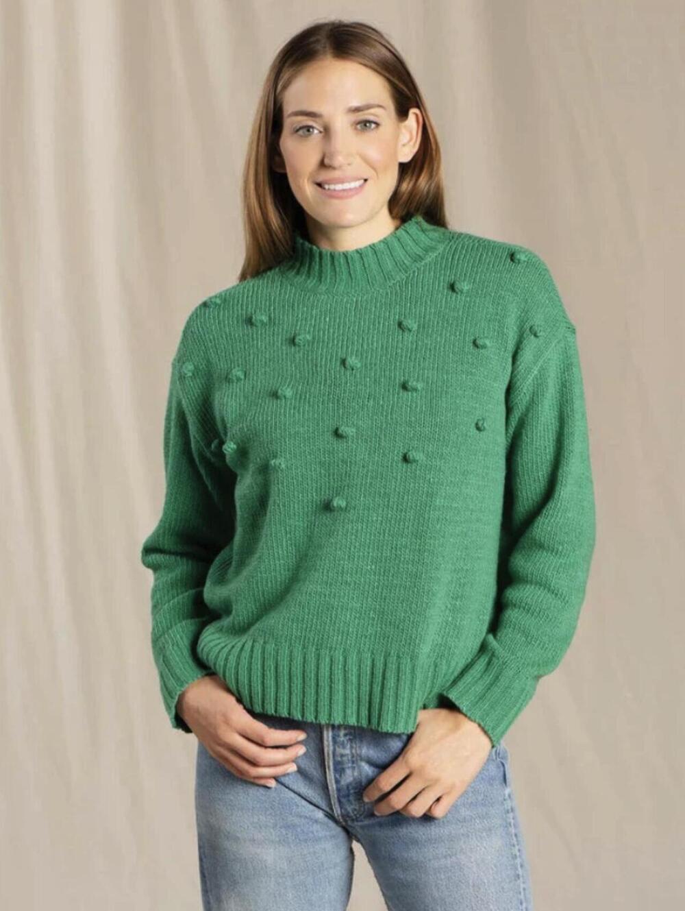 Toad&Co Cactus Green Santa Ana Wool Blend Mock Sweater - Size - Small